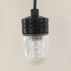 WEST ELM Industrial Black Metal Plug-in Pendant Light New